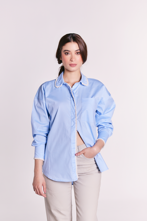 CAMISA AZUL PERLA